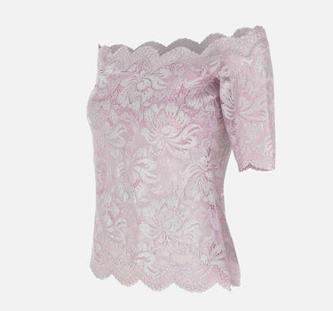 "Top in lace with silver induction" 25EJT0097PA0244 M959 RABANNE 