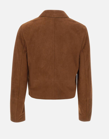 Giacca boxy in pelle scamosciata CA6379P0382 81242 LIU-JO 