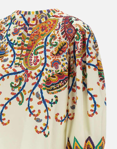 Blusa in cotone con stampa paisley floreale WRJA0088 99SP5I1X0800 ETRO 