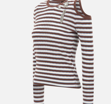 Maglia in misto cotone con cut-out CA6065MS52G C3975 LIU-JO 