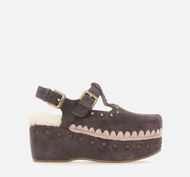 "Suede Clog with Stones" FW611006A MOCHA MOU 