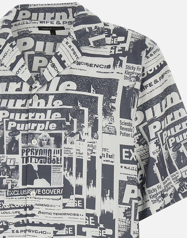 "Tabloid Camp shirt" P346LBWT225 MULTI PURPLE BRAND 