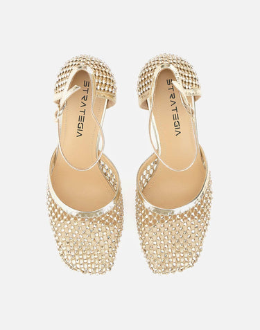 Scarpe con tacco "Shiny Décolleté All Over Strass" R15CONNIE PLATINUM STRATEGIA 