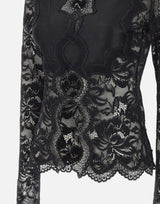 Top in pizzo a maniche lunghe cut-out 26PJT0173PA0170 P001 RABANNE 