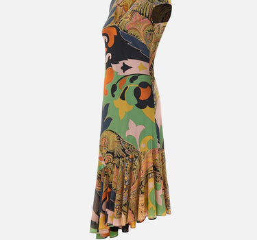 Abito asimmetrico con balza WRHA0633 99IAS74X0885 ETRO 