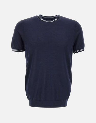 T-shirt in maglia DK87060 BLU DIKTAT 