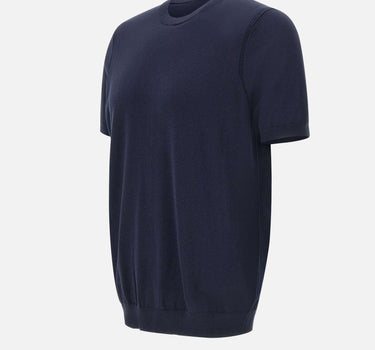 T-shirt in seta e cotone DK87047 BLU DIKTAT 