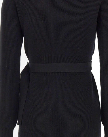 Abito in maglia con spalline imbottite MF5371MS99E 22222 LIU-JO 