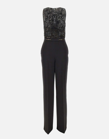 Tuta in crêpe con ricami TU06662E2 110 ELISABETTA FRANCHI 
