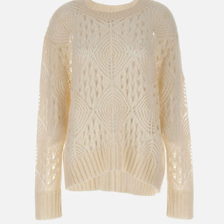 Maglione in lana e alpaca W08210280 24WHITE MAURIZIO MYKONOS 