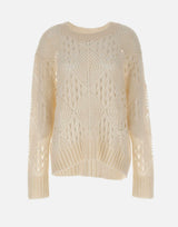 Maglione in lana e alpaca W08210280 24WHITE MAURIZIO MYKONOS 