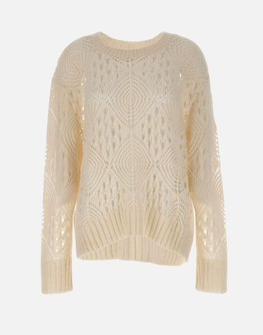 Maglione in lana e alpaca W08210280 24WHITE MAURIZIO MYKONOS 