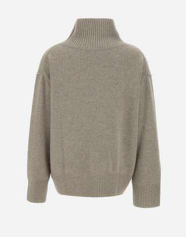 "Boyfriend turtleneck" 1867A GREIGE SOFT GOAT 