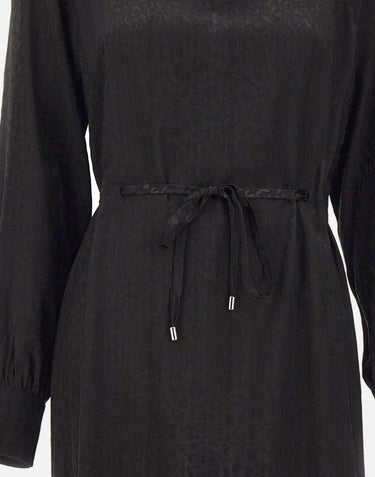 Abito nero animalier MF5317T082A 22222 LIU-JO 