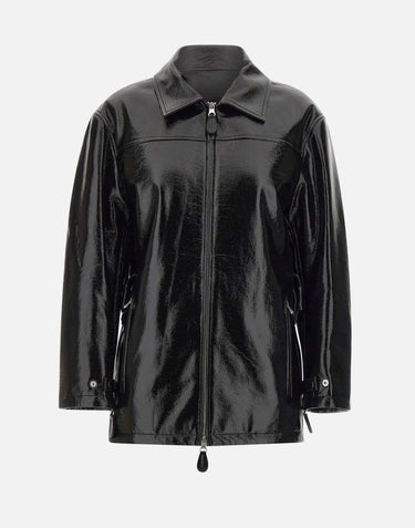 "Oversized vinyl jkt" 425CBL322VY0014 BLACK COURREGES 