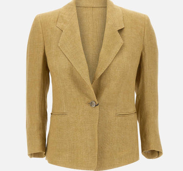 Blazer aderente in lino delavé 2613041092200 003 MARELLA 