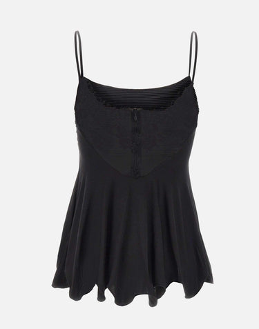 Top in raso con ruches e pizzo BX009 BLACK JACQUES WEI 