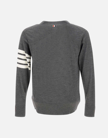 Cardigan "Classic V-Neck" in pura lana merino MKC002A Y1014038 THOM BROWNE 