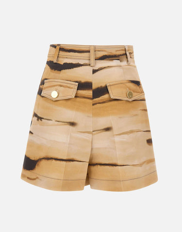 Shorts in drill con stampa tigre SH01362E2 470 ELISABETTA FRANCHI 