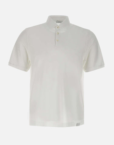 Polo in crepe di cotone DK87115 BIANCO DIKTAT 