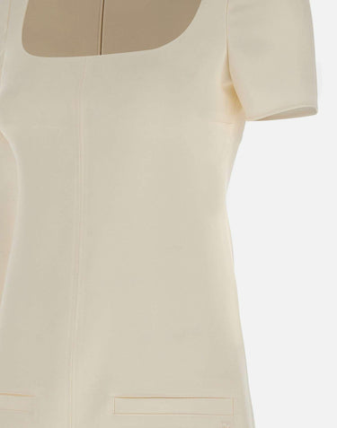 Abito a trapezio con fibbia 126CRO788PL0159 HERWHITE COURREGES 