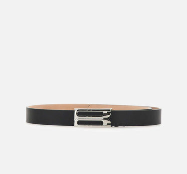 "Silver Buckle Smooth calf belt" 1124ABL006321A BLACK VICTORIA BECKHAM 
