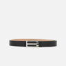 "Silver Buckle Smooth calf belt" 1124ABL006321A BLACK VICTORIA BECKHAM 