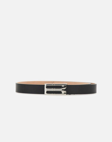 "Silver Buckle Smooth calf belt" 1124ABL006321A BLACK VICTORIA BECKHAM 