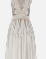 Abito in cotone con schiena scoperta W06050581 WHITE MAURIZIO MYKONOS 