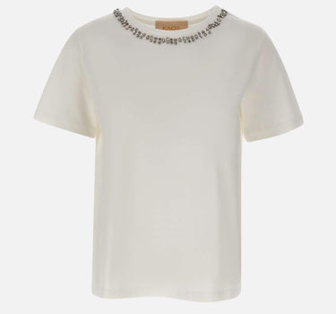 T-shirt con decorazione di cristalli RIJDK001 1041 KAOS 