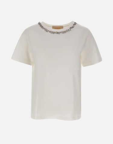 T-shirt con decorazione di cristalli RIJDK001 1041 KAOS 