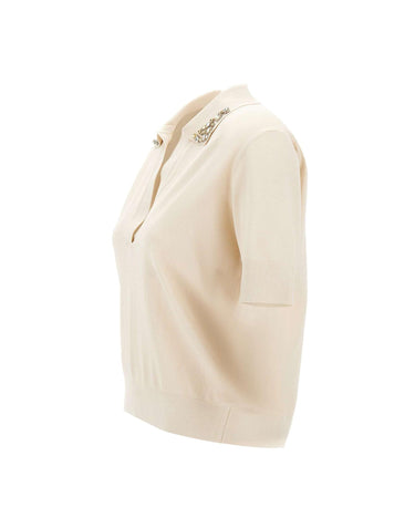 Polo con ricamo gioiello SP1NT009 1096 KAOS 