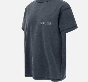 T-shirt "Inside out beauty" in cotone P101JBLI225 BLACK PURPLE BRAND 