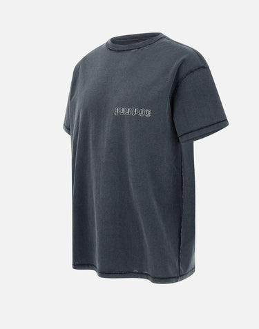 T-shirt "Inside out beauty" in cotone P101JBLI225 BLACK PURPLE BRAND 