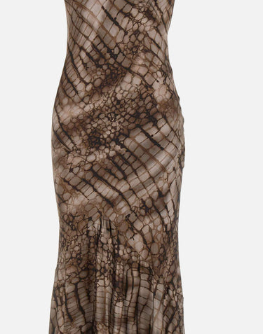 Abito Red Carpet in raso stretch con stampa alligatore ABR3061E2 644 ELISABETTA FRANCHI 