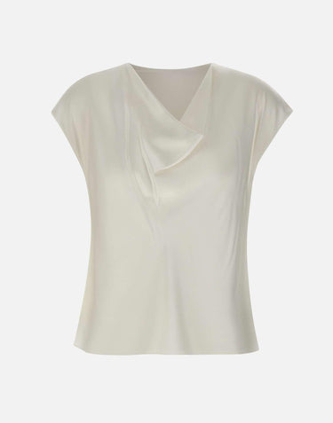 Camicetta in seta con scollo a cappuccio V796112595 101OWH VINCE. 