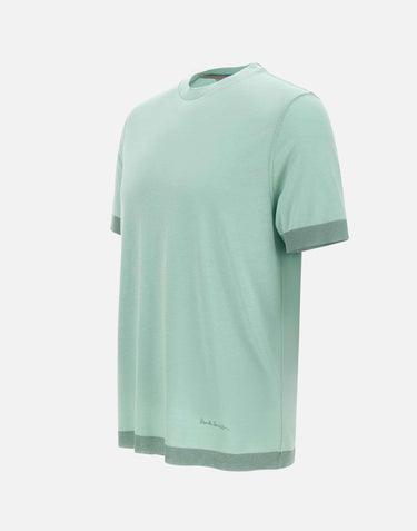 "Pale Green Lyocell-Cotton T-Shirt" M1R747Y P0265833 PAUL SMITH 