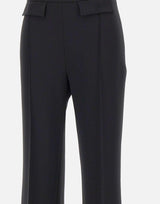 Pantaloni in doppio crêpe stretch con logo ricamato PA17161E2 110 ELISABETTA FRANCHI 