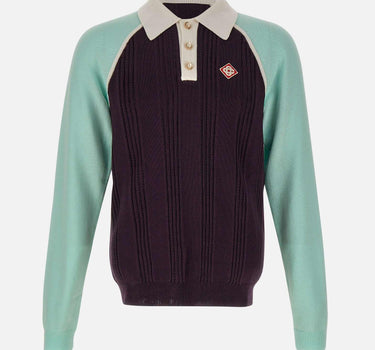 "Merino Tennis Long Sleeve Polo" MAW25KW1131 01 CASABLANCA 