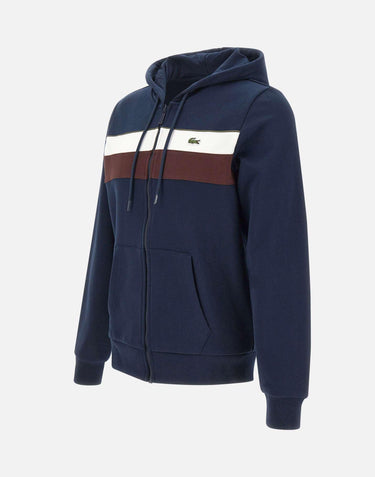 Felpa con cappuccio e zip color block SH5913 6WZ LACOSTE 