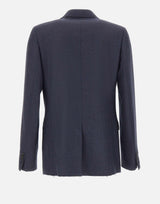 Blazer in lana con orli sfrangiati SH0BN0027 M35466524M MM6 MAISON MARGIELA 