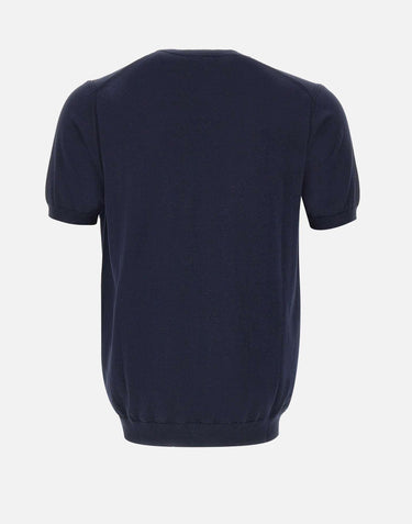 T-shirt in seta e cotone DK87047 BLU DIKTAT 