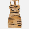 Mini abito in drill con stampa tigre AB95962E2 470 ELISABETTA FRANCHI 