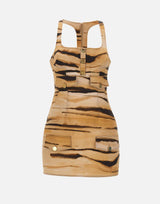 Mini abito in drill con stampa tigre AB95962E2 470 ELISABETTA FRANCHI 