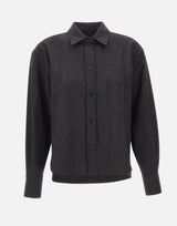 Camicia in lana vergine 1326WSH007474F DKGREY VICTORIA BECKHAM 