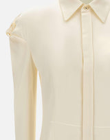 Camicia in raso con nodi 1226WSH007231A IVORY VICTORIA BECKHAM 