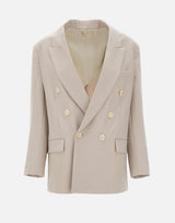 "Relaxed Double Breasted Jacket" 1325WJK006442A PUMICE VICTORIA BECKHAM 