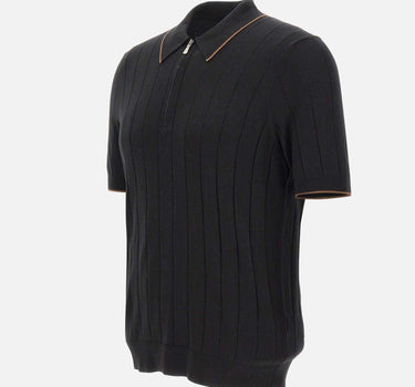 Polo in seta con zip 43128 23510099 GRAN SASSO 