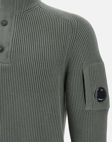 "Polo collar full rib sweater" 19CMKN016A 006608A921 C.P. COMPANY 