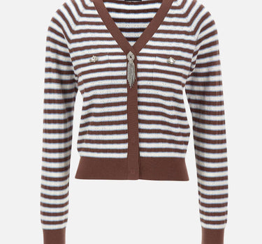 Cardigan in misto cotone a righe CA6067MS52G C3975 LIU-JO 